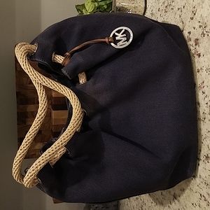 Michael Kors navy hobo bag